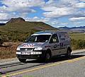 Das Zietlow-Team mit dem VW Caddy EcoFuel in Argentinien auf dem Weg nach Alaska. Foto: Zietlow/auto-reporter.net